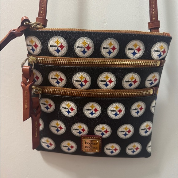 Dooney & Bourke Black and Gold Crossbody Bag - Picture 1 of 2